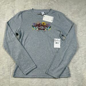 Vintage Y2K Akademics Women’s Floral Long Sleeve Embroidered Tee T Shirt